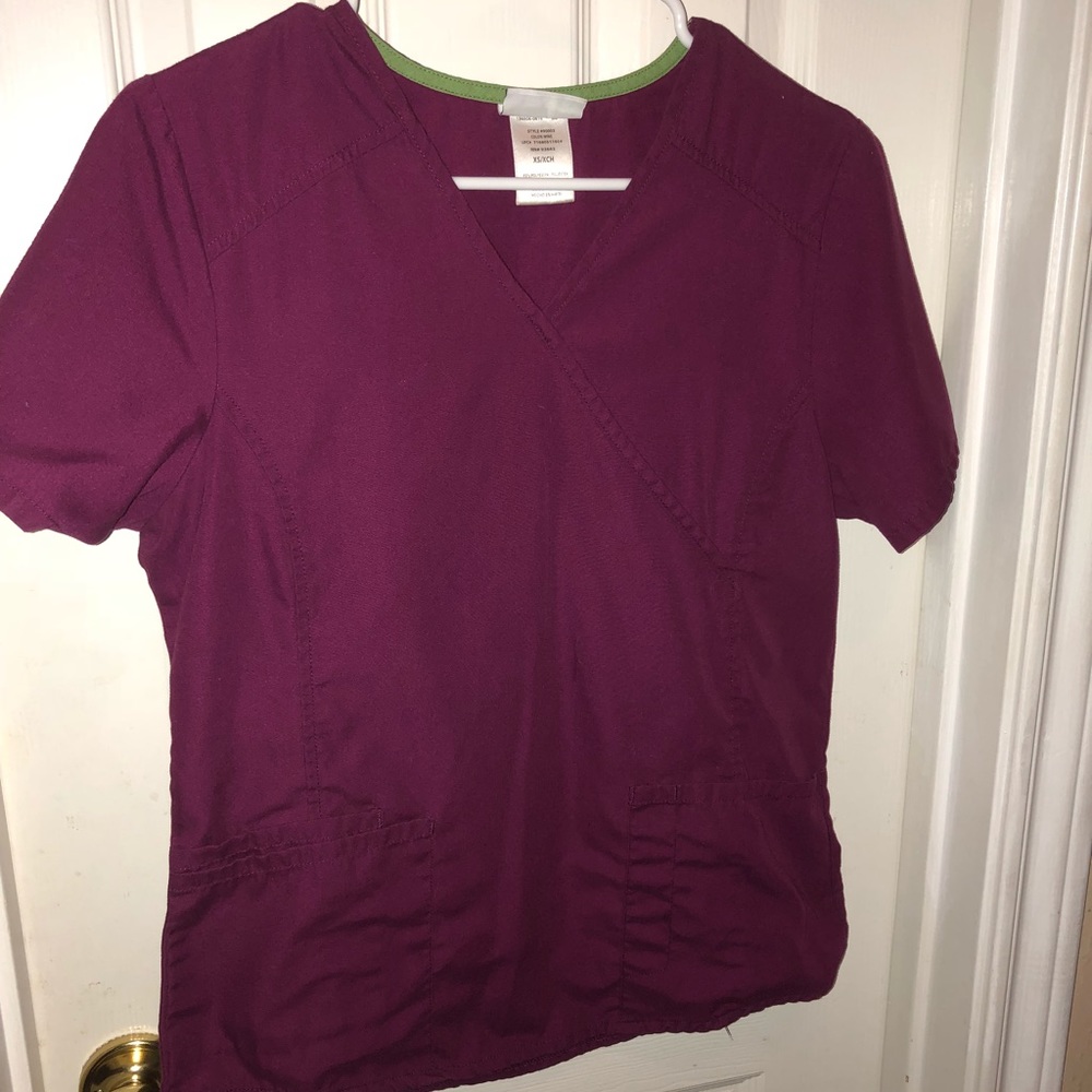Burgundy Scrub Top